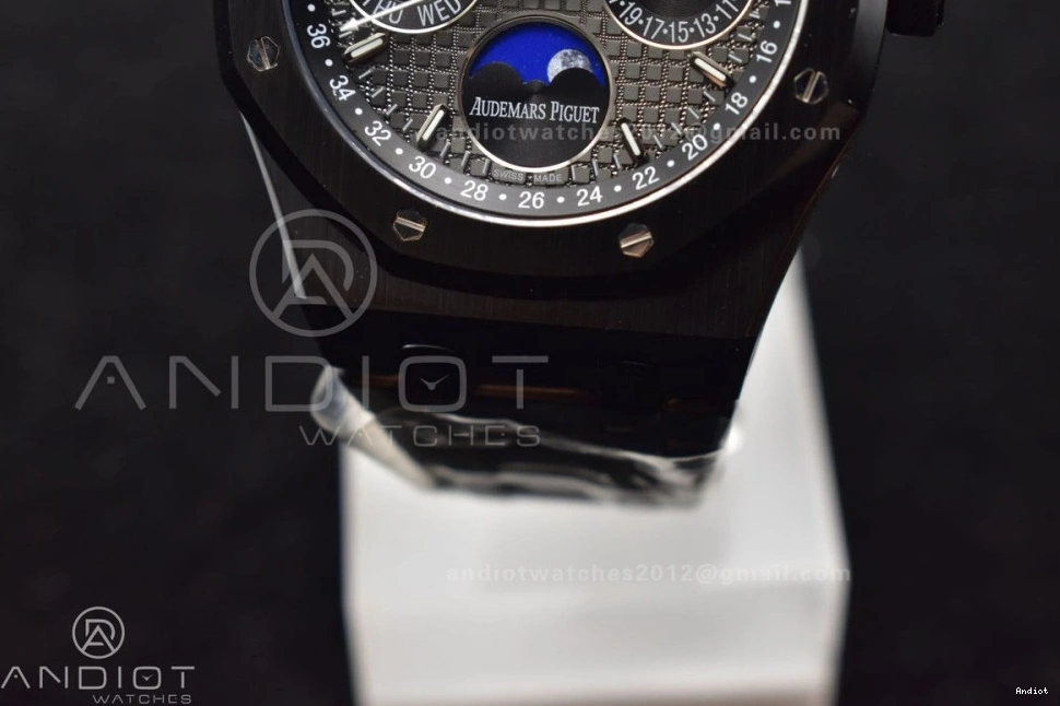 Classic Calendar Ceramic Royal 41mm Best Black Edition on Ceramic Oak Dial A5134 Perpetual V APSF1:1 Black Bracelet 1044 0726